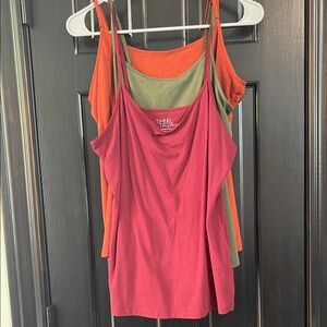 Time and Tru Women's Camisole Set - Maroon, Olive Green, Burnt Orange
